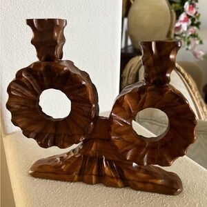 Brown Swirl Candle Holder